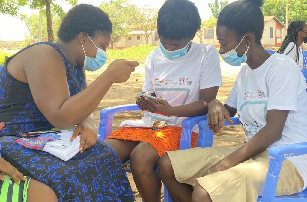 photo of girls learning digital skills