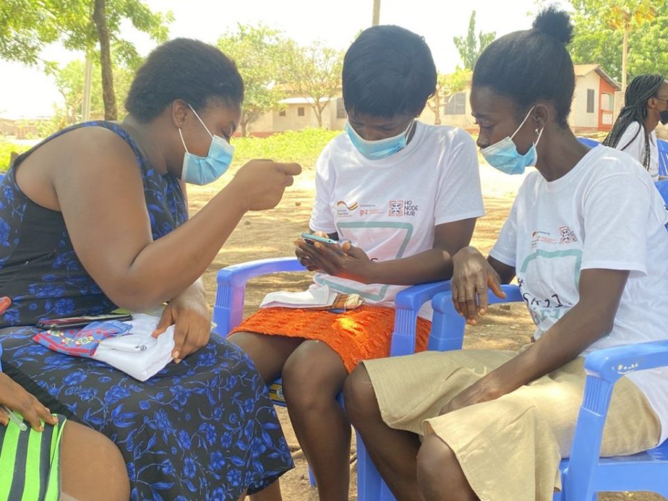 photo of girls learning digital skills