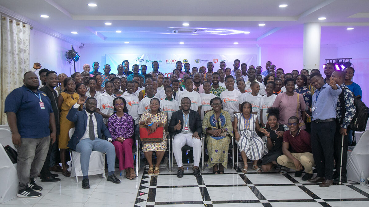 A group picture of participants at the Ho Youth Policy Hackathon