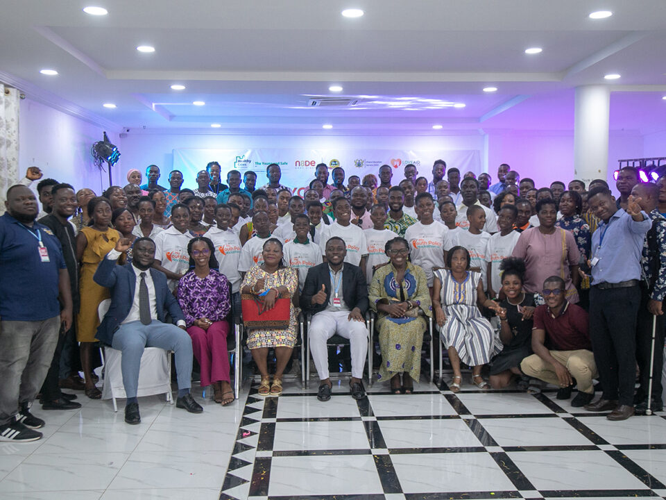 A group picture of participants at the Ho Youth Policy Hackathon